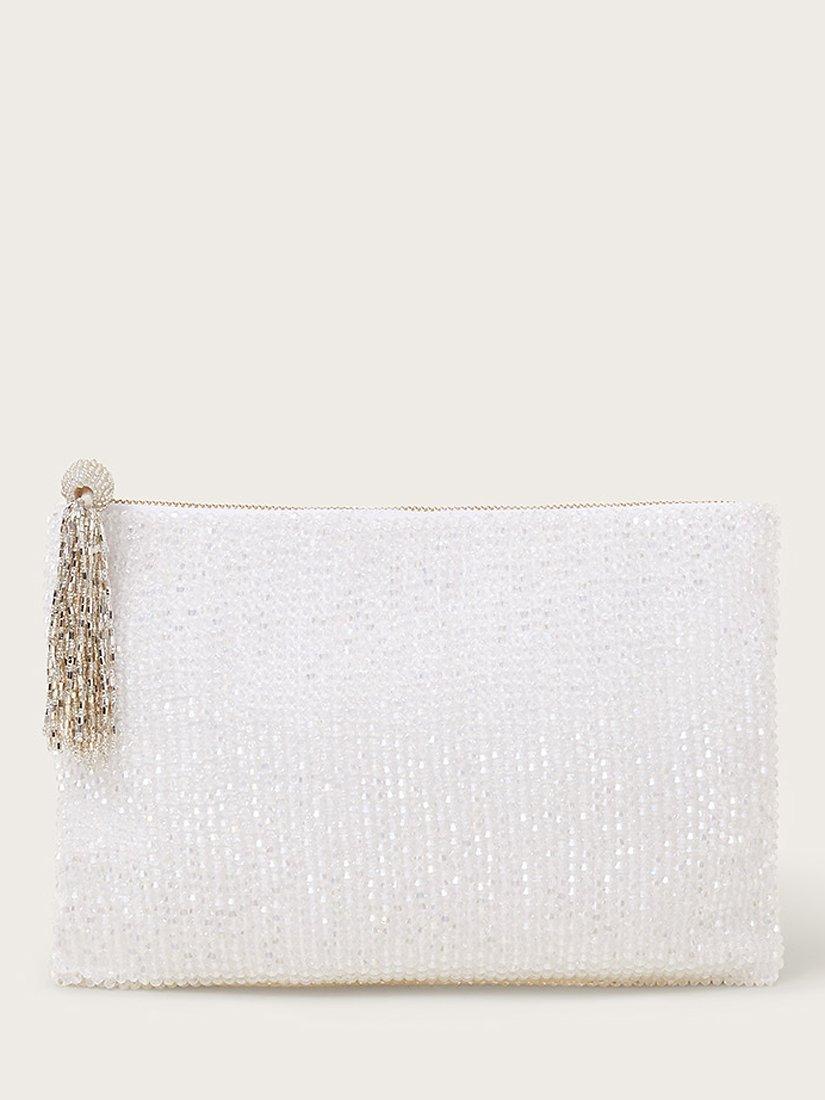 Monsoon Iridescent Beaded Zip Pouch, Multi