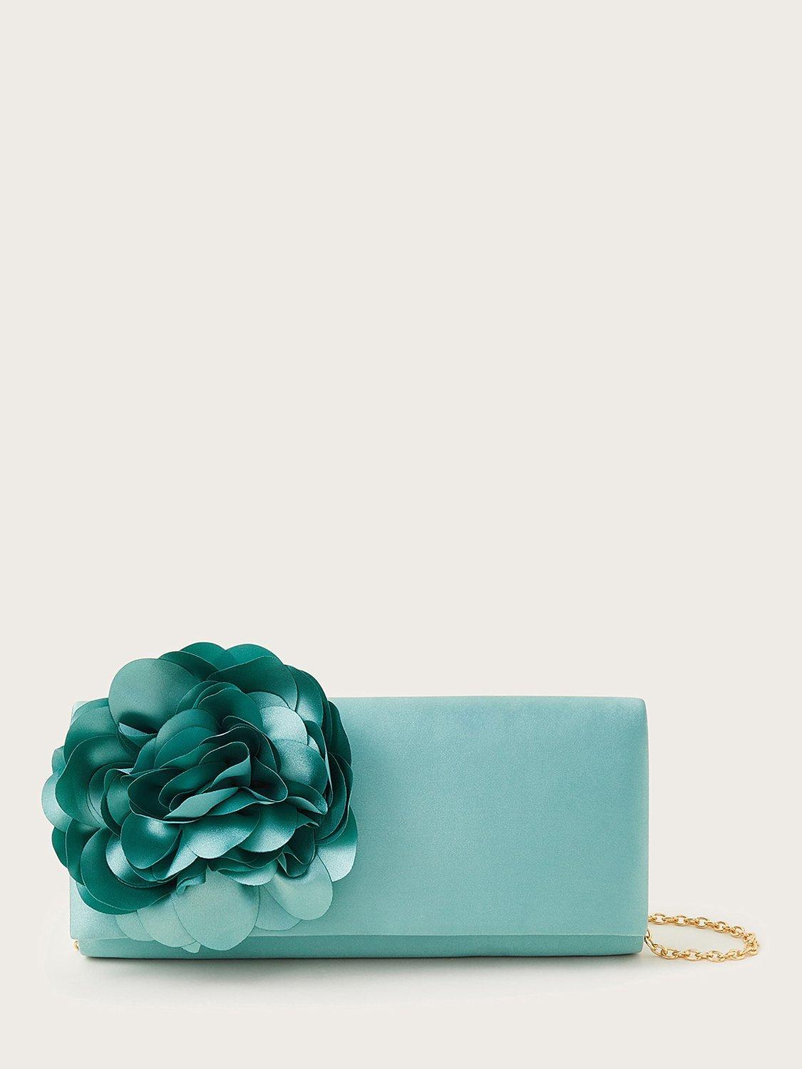 Monsoon Petal Flower Corsage Bag, Teal, One Size