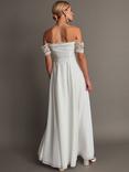 Monsoon Maddie Lace Bardot Maxi Dress, Ivory