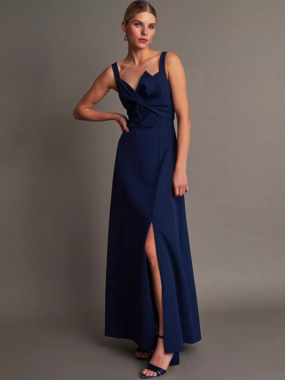Monsoon Molly Knot Maxi Dress Navy
