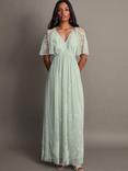Monsoon Kacia Embelished Maxi Dress, Sage, Sage