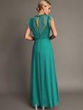 Monsoon Irina Embelished Ruffle Maxi Dress, Green