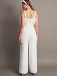 Monsoon Diane Feather Bridal Jumpsuit, Ivory