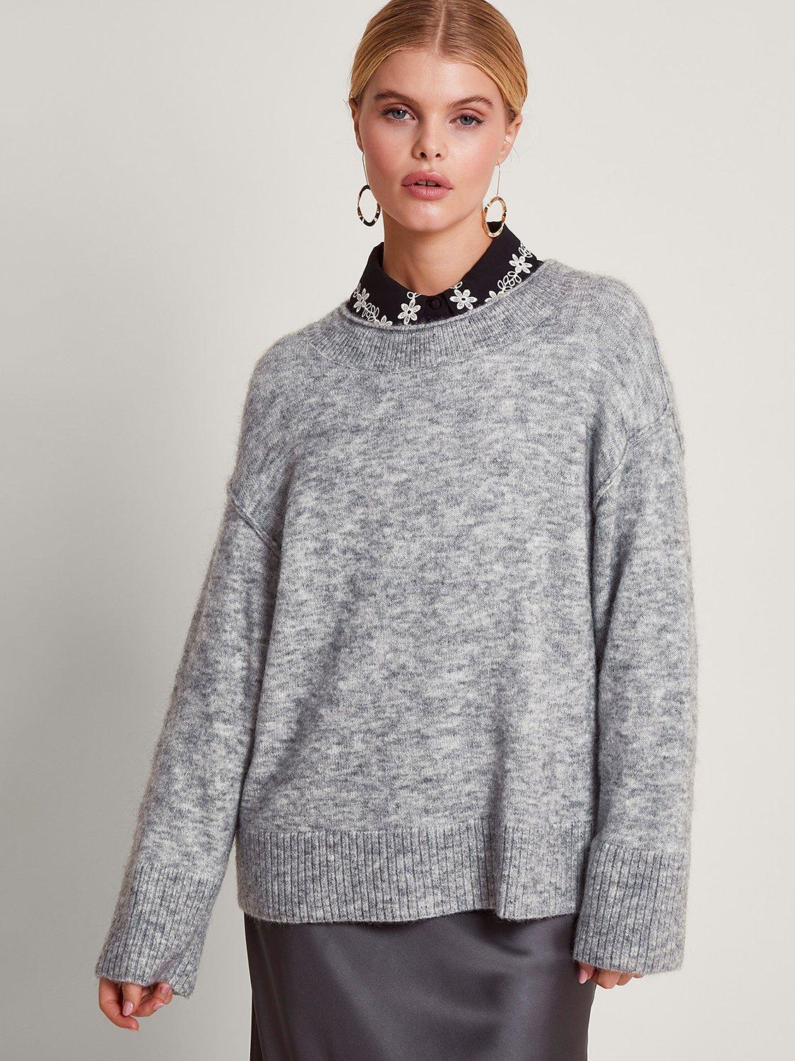 Monsoon Mimi Wool Blend Jumper, Grey