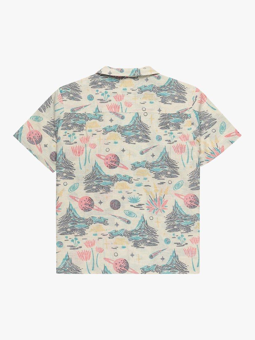 Product image 2 of 2, which shows Element Kids' Thalweg Linen Blend Short Sleeve Shirt, Beige/Multi, 16 years
