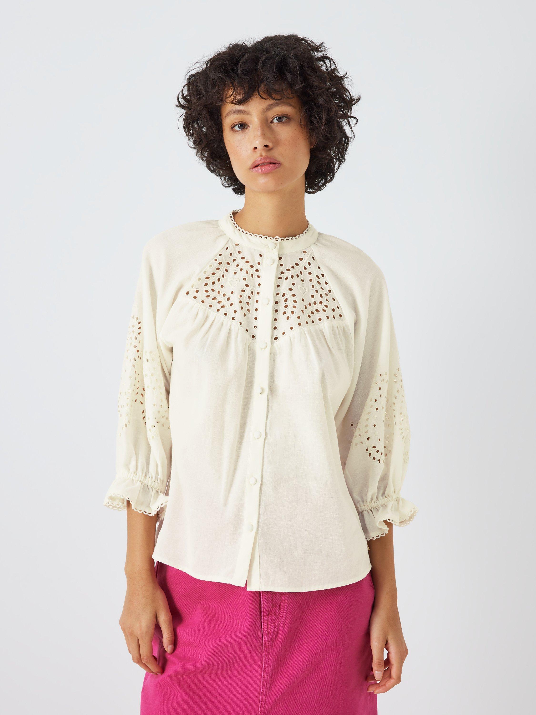 Fabienne Chapot Issa Broderie Detail Blouse, Cream White