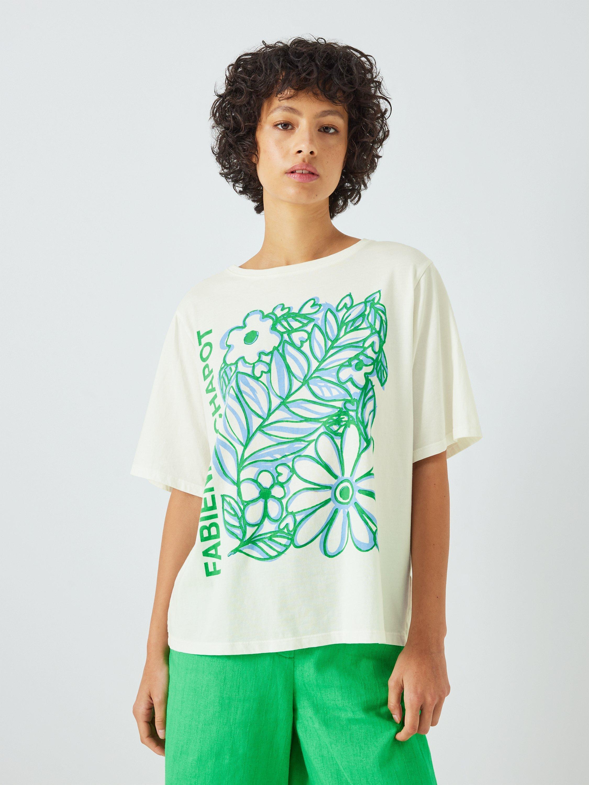 Fabienne Chapot Fay Bloom T-Shirt, Cream White/Green