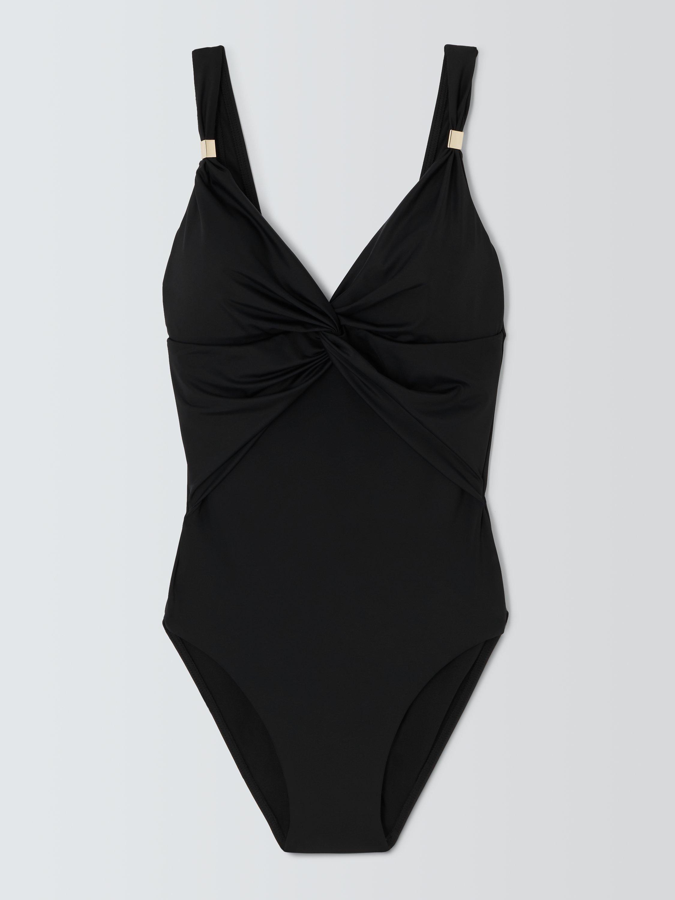 John Lewis Twist Medium Control Swimsuit Black