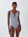 John Lewis Maya Aztec Twist Swimsuit, Blue