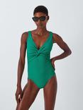 John Lewis Palma Twist Front Swimsuit, Green