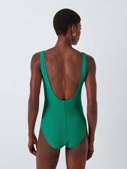 John Lewis Palma Twist Front Swimsuit, Blue - view 2, Green