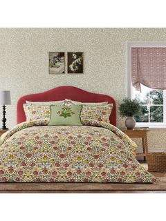Morris & Co.  X Emery Walker's House Rose Single Duvet Cover Set, Bough's Green/Rose