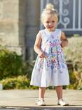 JoJo Maman Bébé Baby Butterfly Floral Print Dress, White/Multi