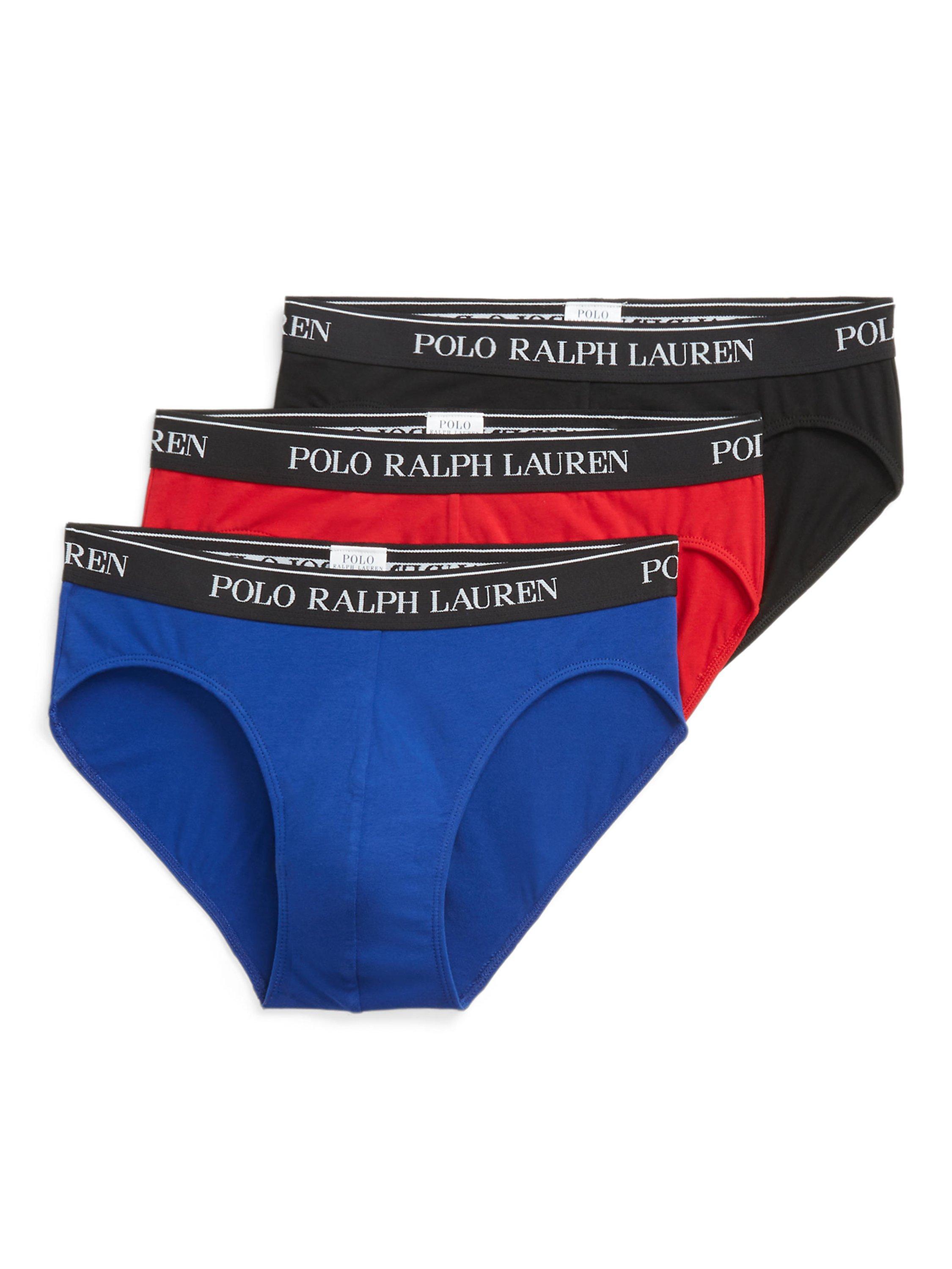 Ralph Lauren Stretch Cotton Briefs, Pack of 3, Multi