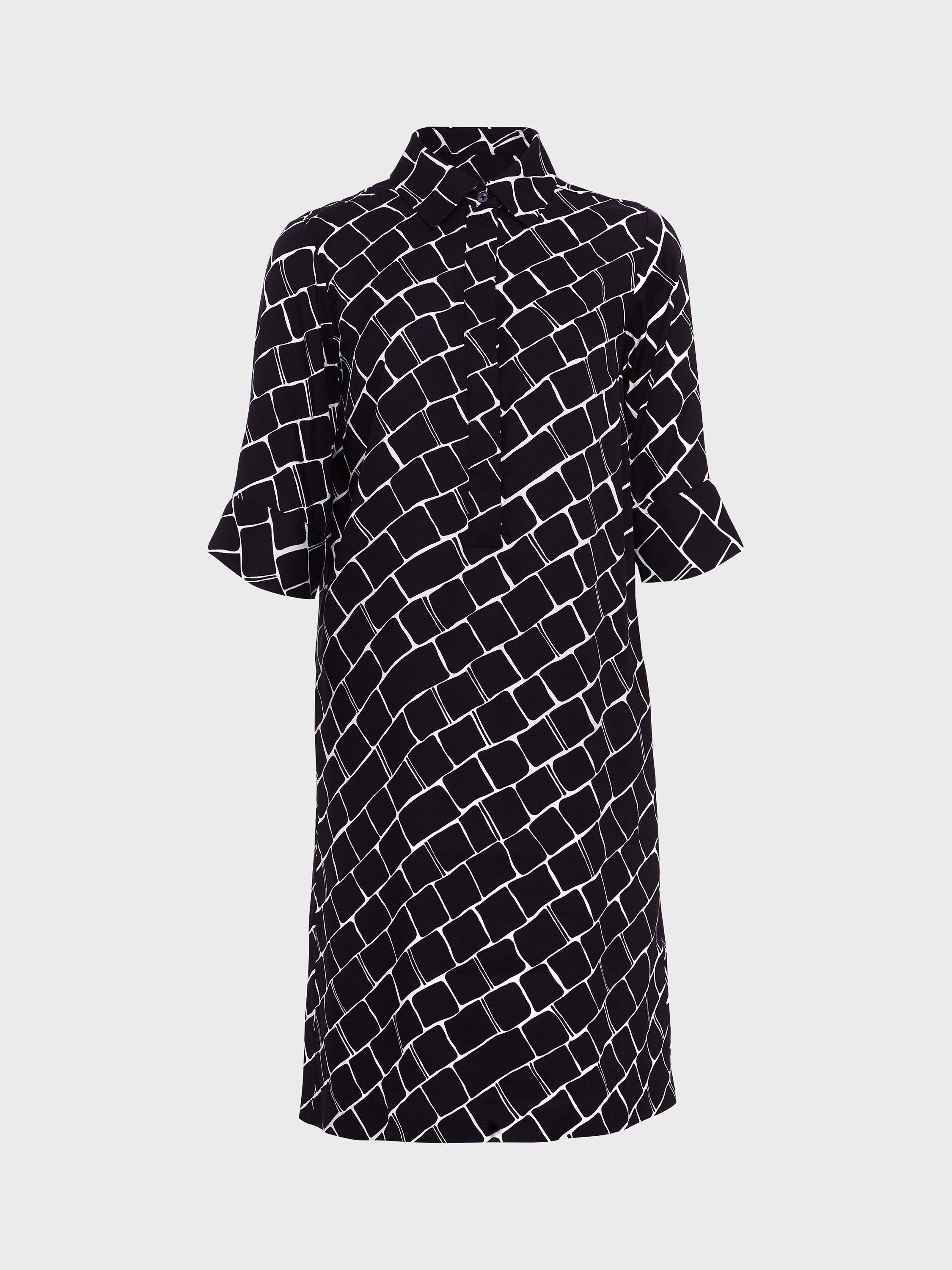 Product image 7 of 7, which shows Hobbs Marciella Dress, Black/White, 8