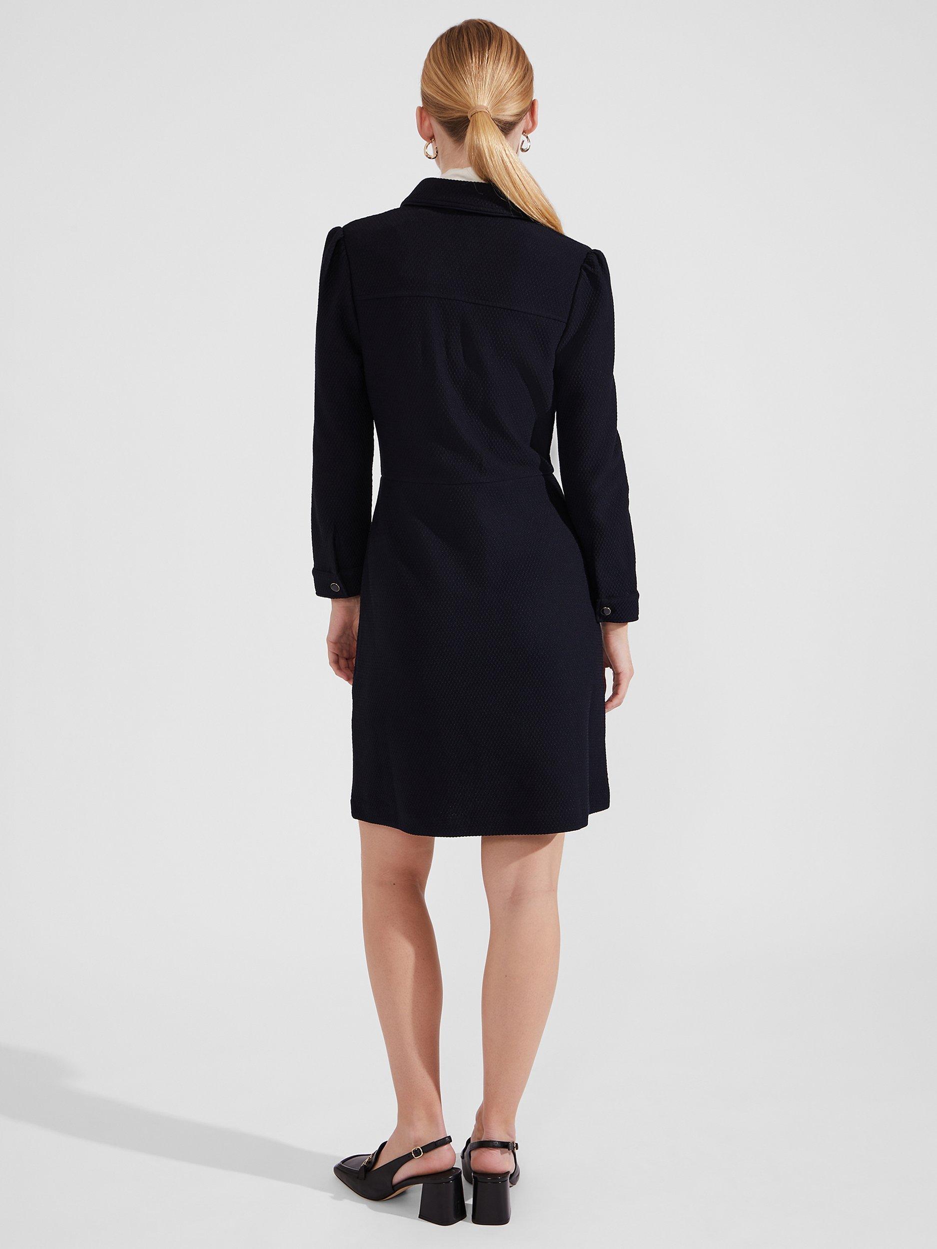 Product image 2 of 4, which shows Hobbs Adelia Ponte Dress, Navy, 12