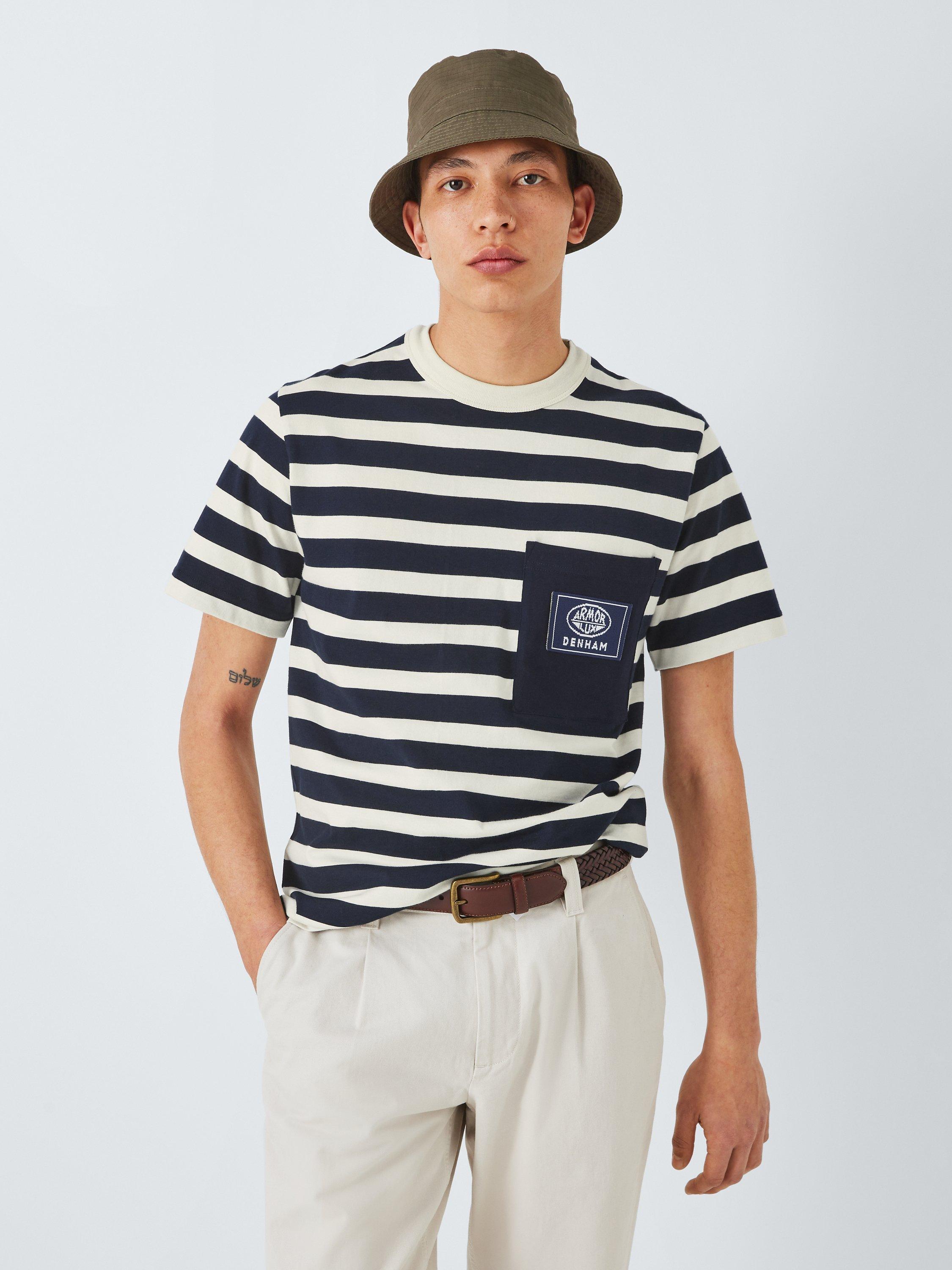 Armor Lux x Denham Comfort Striped T-Shirt, Navy/White