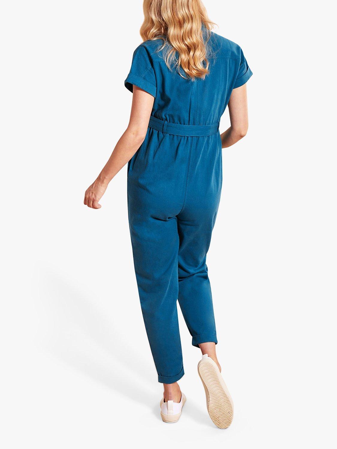 Product image 2 of 2, which shows Frugi Maternity Hannah Organic Cotton Jumpsuit, Deep Sea, 8