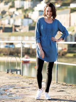 Frugi Maternity Roisin Denim Tunic Top, Blue - view 2, Blue