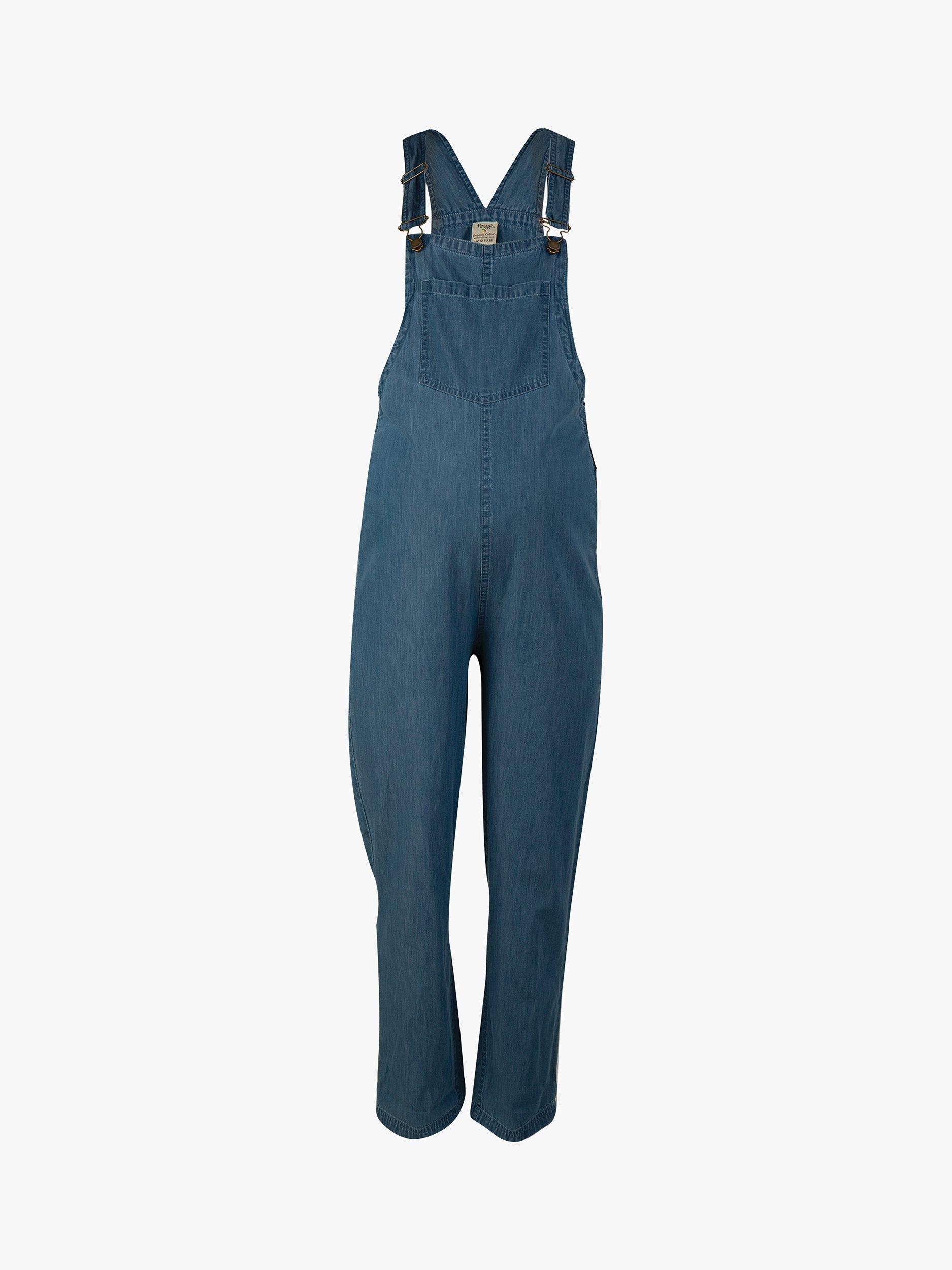 Product image 2 of 3, which shows Frugi Maternity Constantine Denim Dungarees, Chambray, 8