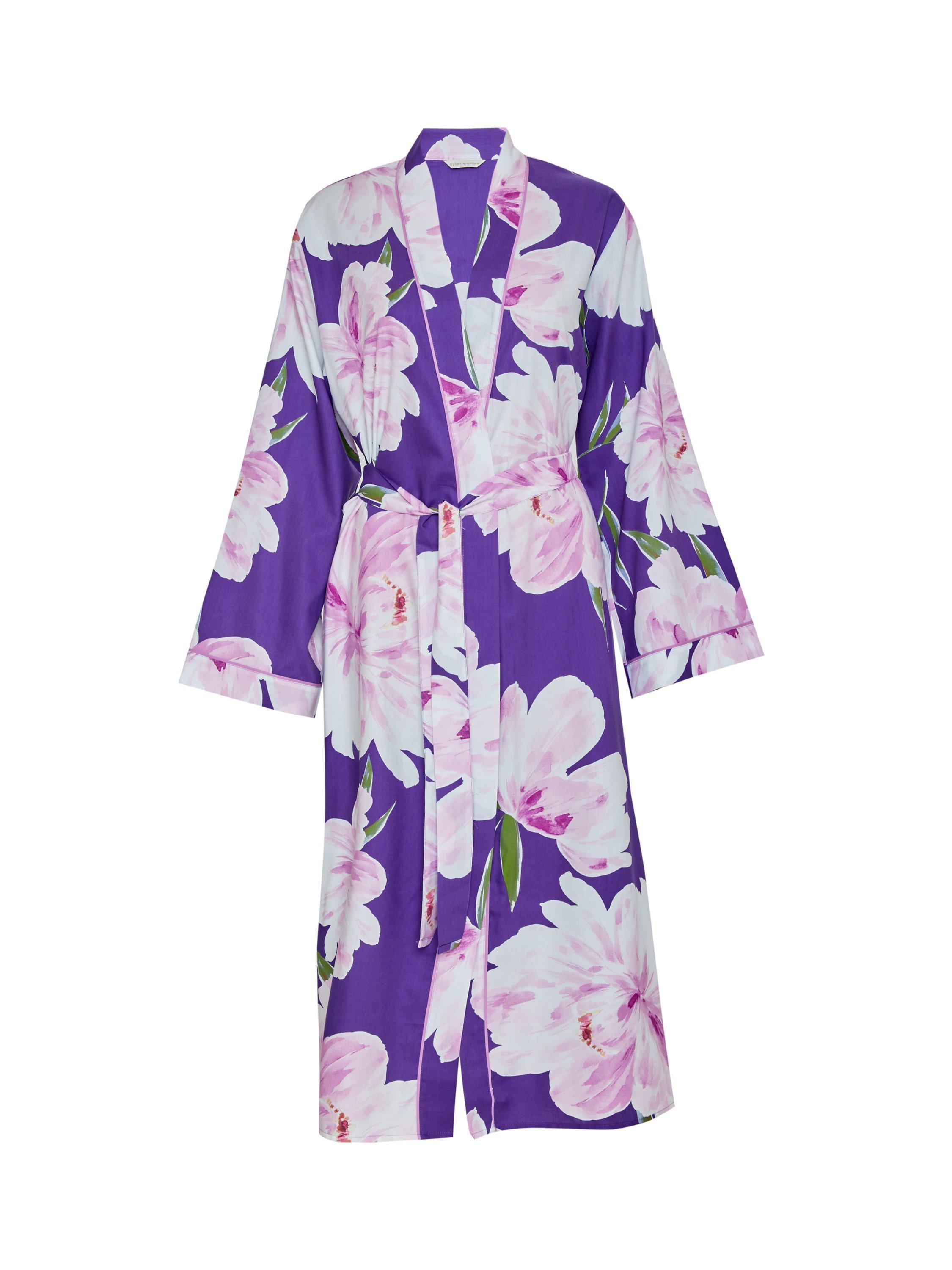 Product image 4 of 4, which shows Cyberjammies Valentina Floral Dressing Gown, Purple, 28