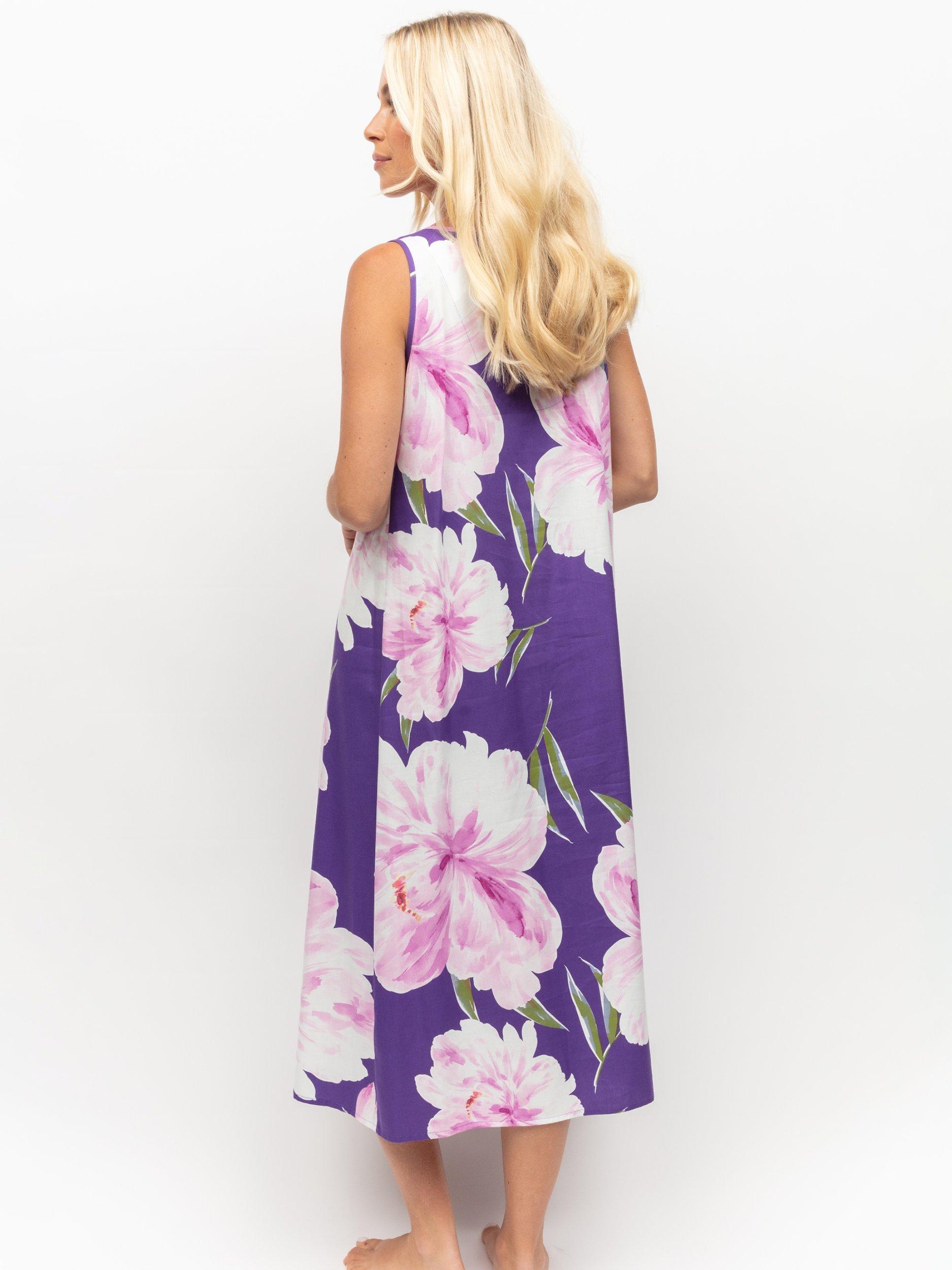 Product image 3 of 4, which shows Cyberjammies Floral Sleeveless Nightdress, Purple/Multi, 28