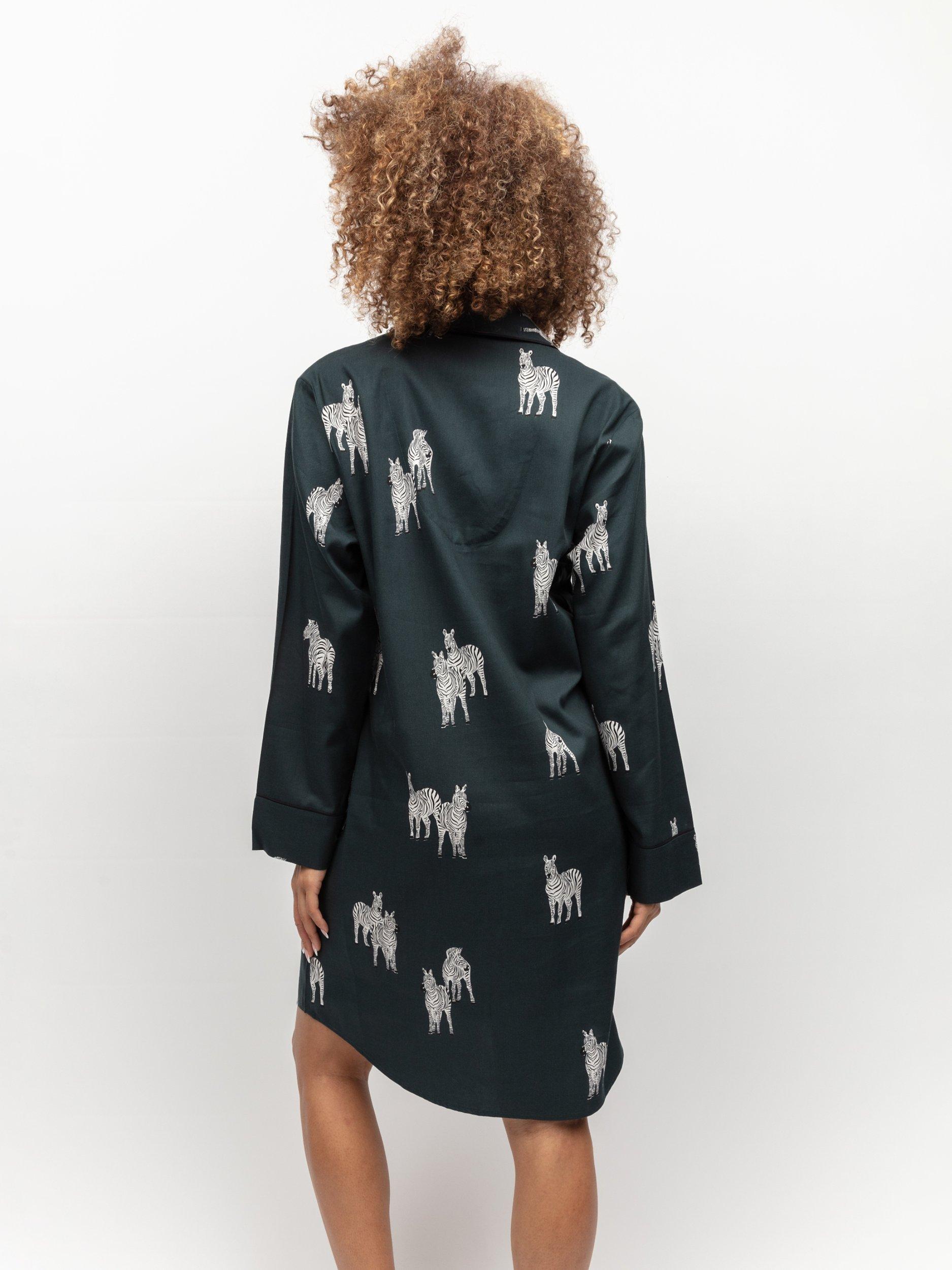 Product image 3 of 4, which shows Cyberjammies Blake Zebra Nightshirt, Dark Green, 28