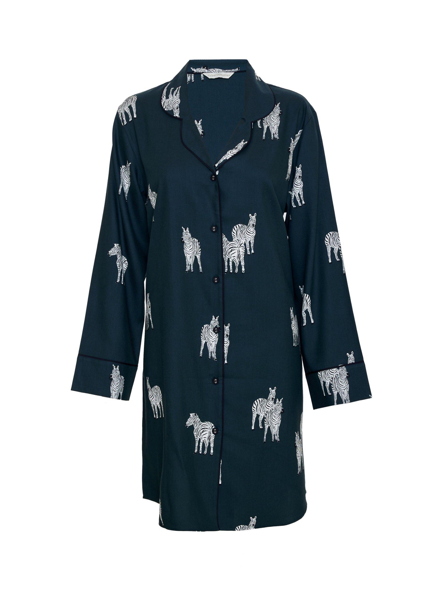 Product image 4 of 4, which shows Cyberjammies Blake Zebra Nightshirt, Dark Green, 28