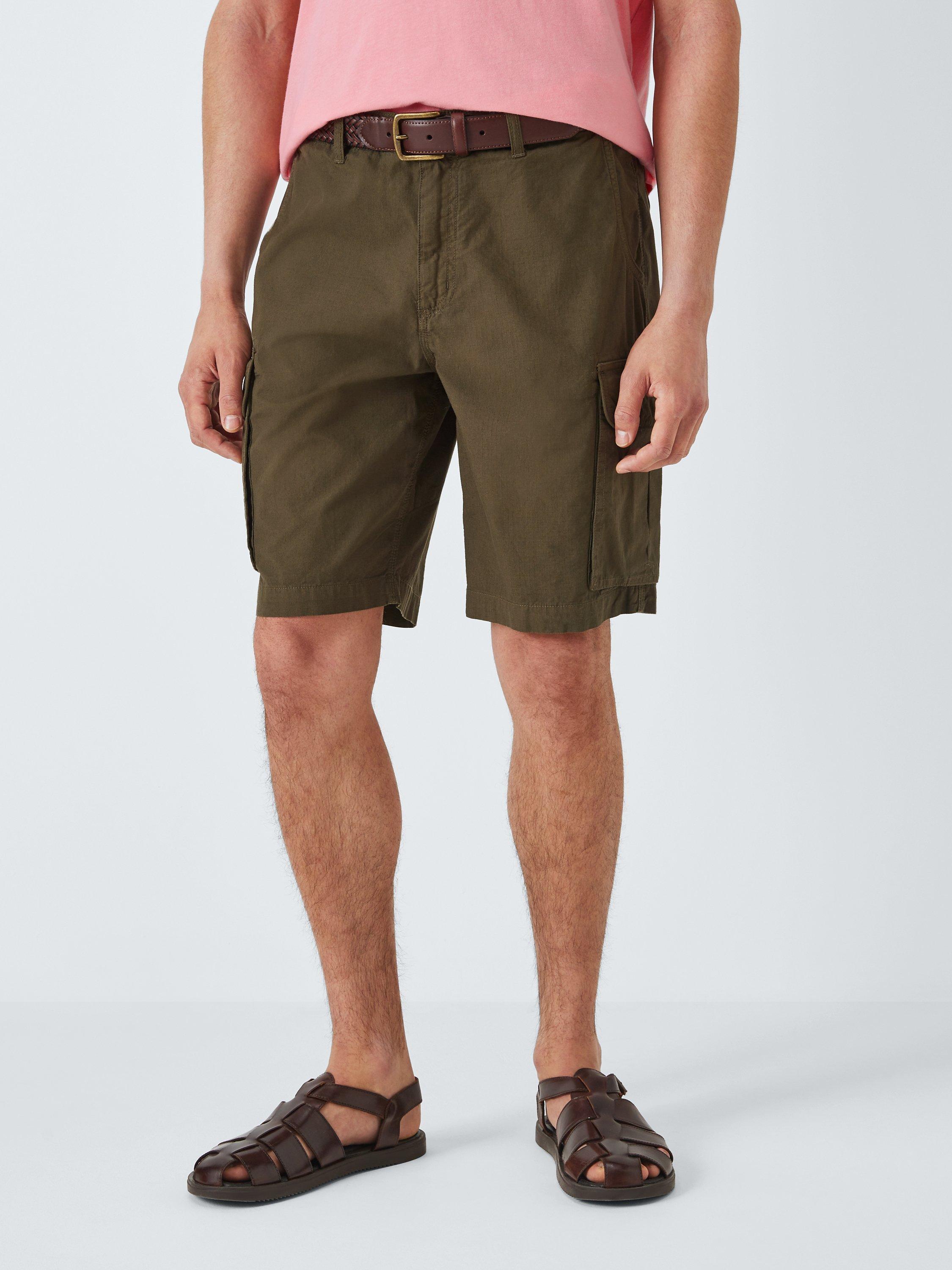 John Lewis Men's Cotton Cargo Short, Khaki, 36 R