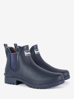 Barbour Wilton Chelsea Wellington Boots, Navy - view 2, Navy
