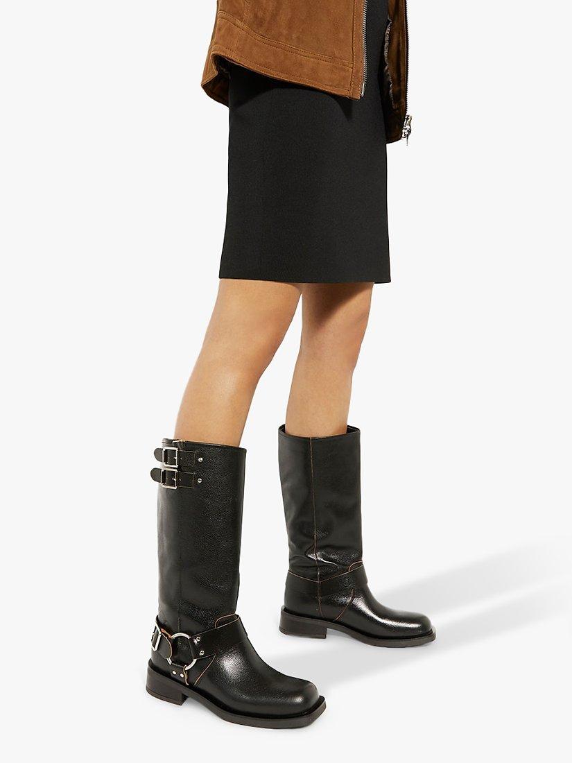 Product image 6 of 6, which shows Dune Totoe Leather Buckle Detail Ankle Boots, Black, EU36