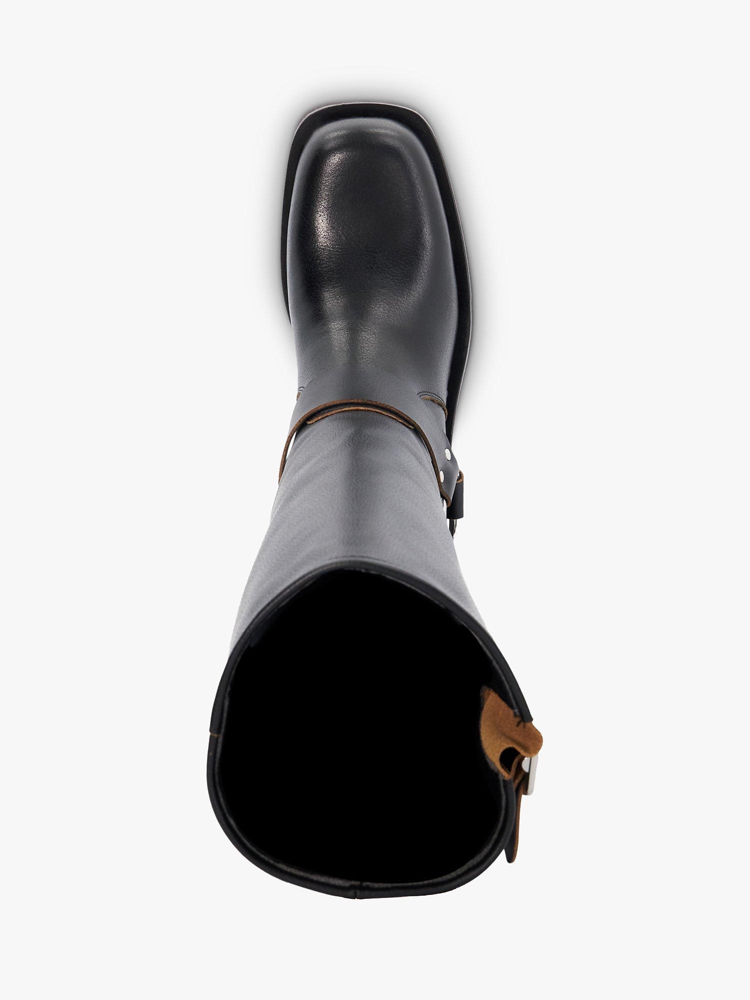 Product image 2 of 6, which shows Dune Totoe Leather Buckle Detail Ankle Boots, Black, EU36
