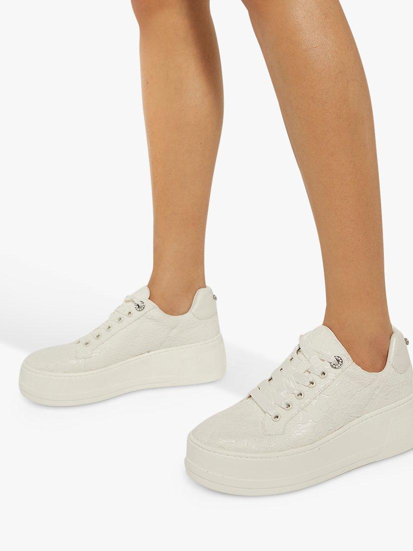 Product image 5 of 5, which shows Dune London Bridal Collection Embraced Lace Flatform Trainers, Ivory, EU38