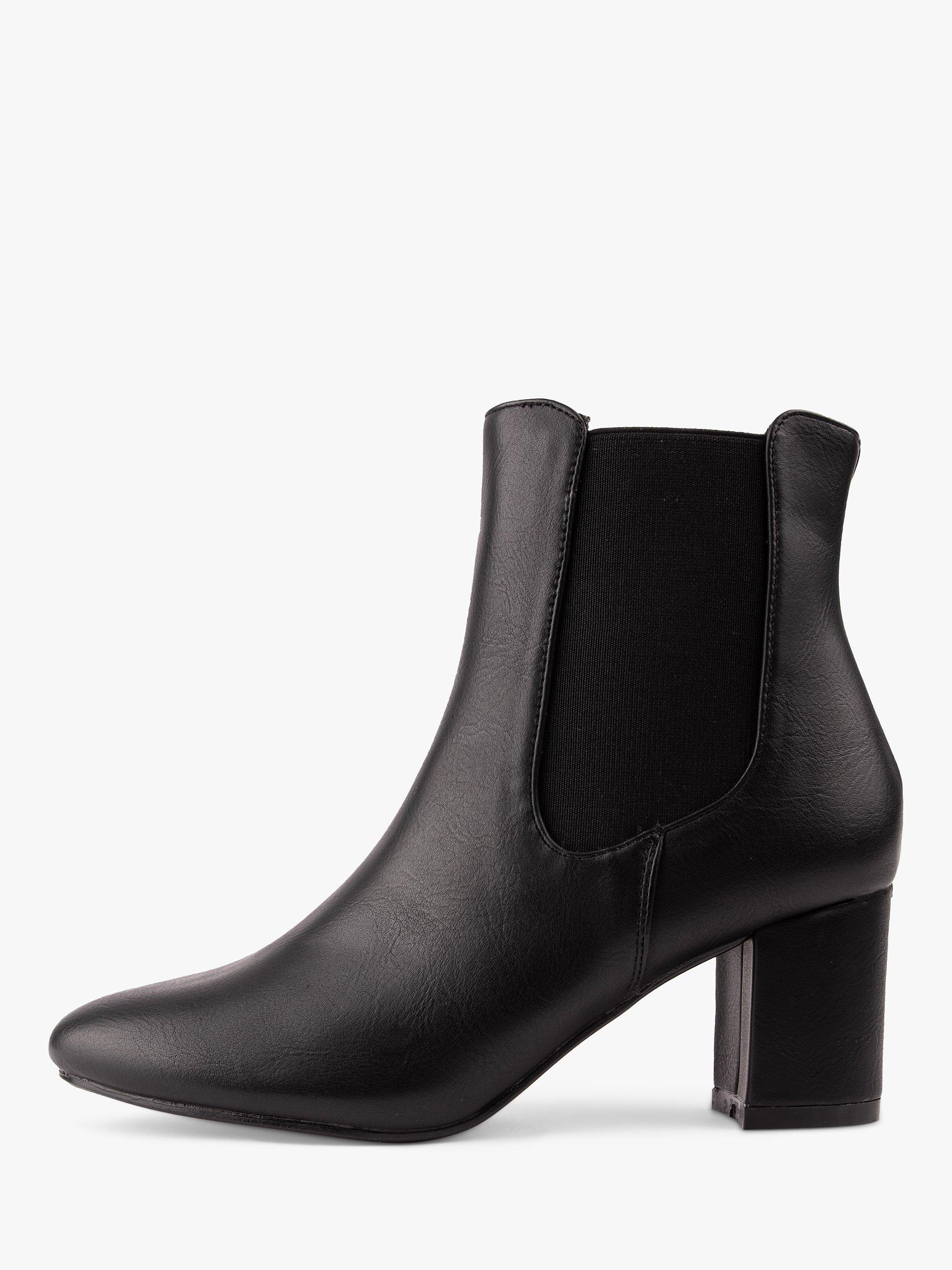 Product image 5 of 5, which shows V.GAN Vegan Lychee Block Heel Ankle Boots, Black, 6