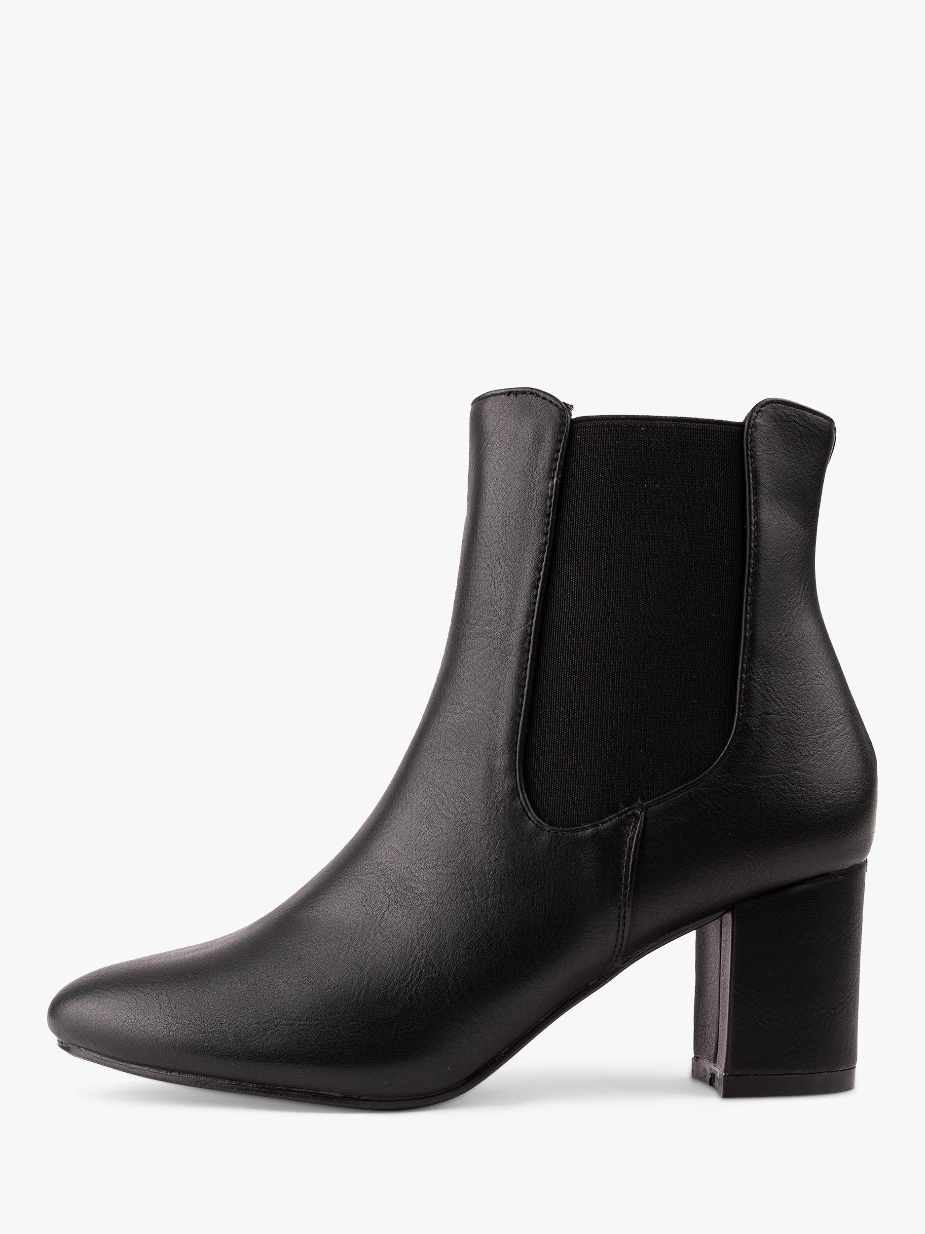 V.GAN Vegan Lychee Block Heel Ankle Boots, Black, 6