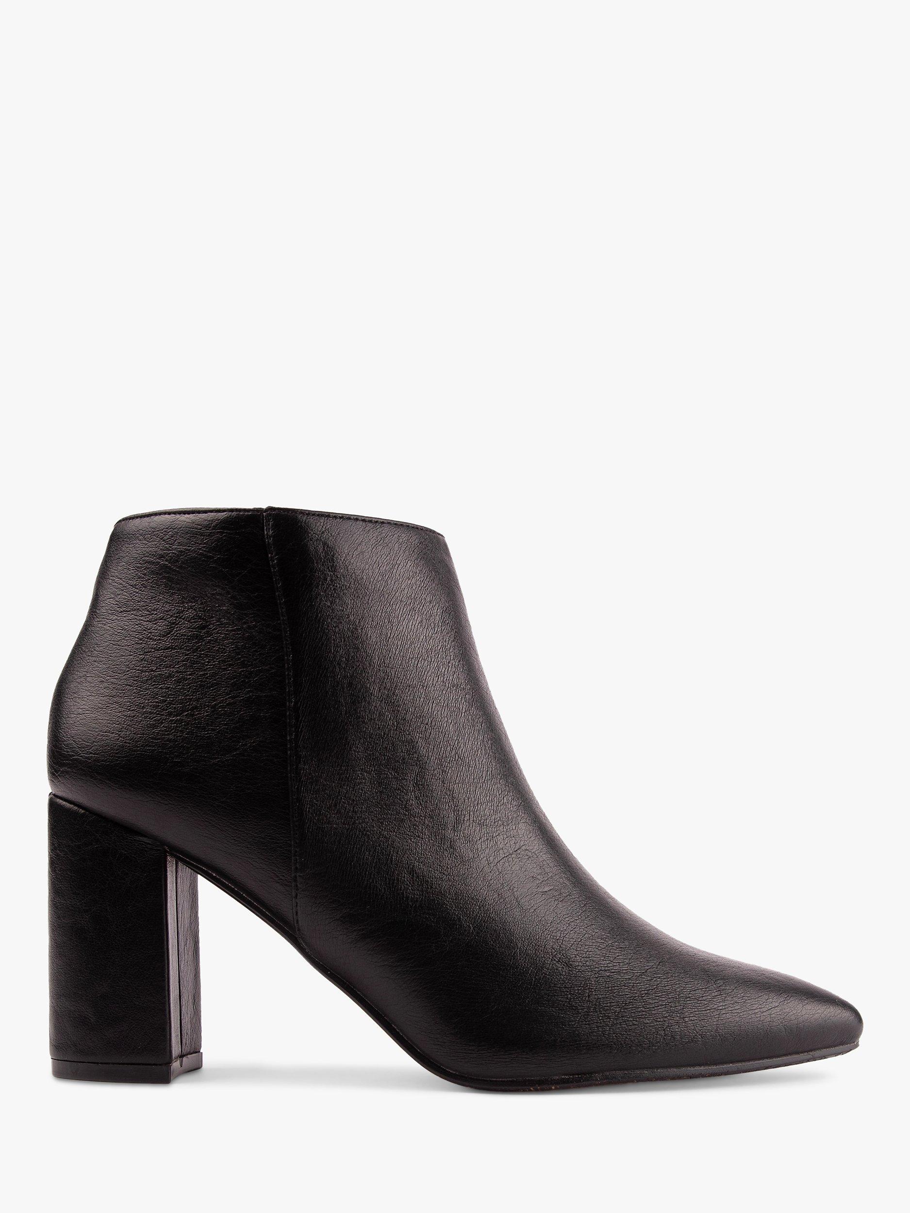 Product image 1 of 5, which shows V.GAN Vegan Nectarine Block Heel Shoe Boots, Black, 3