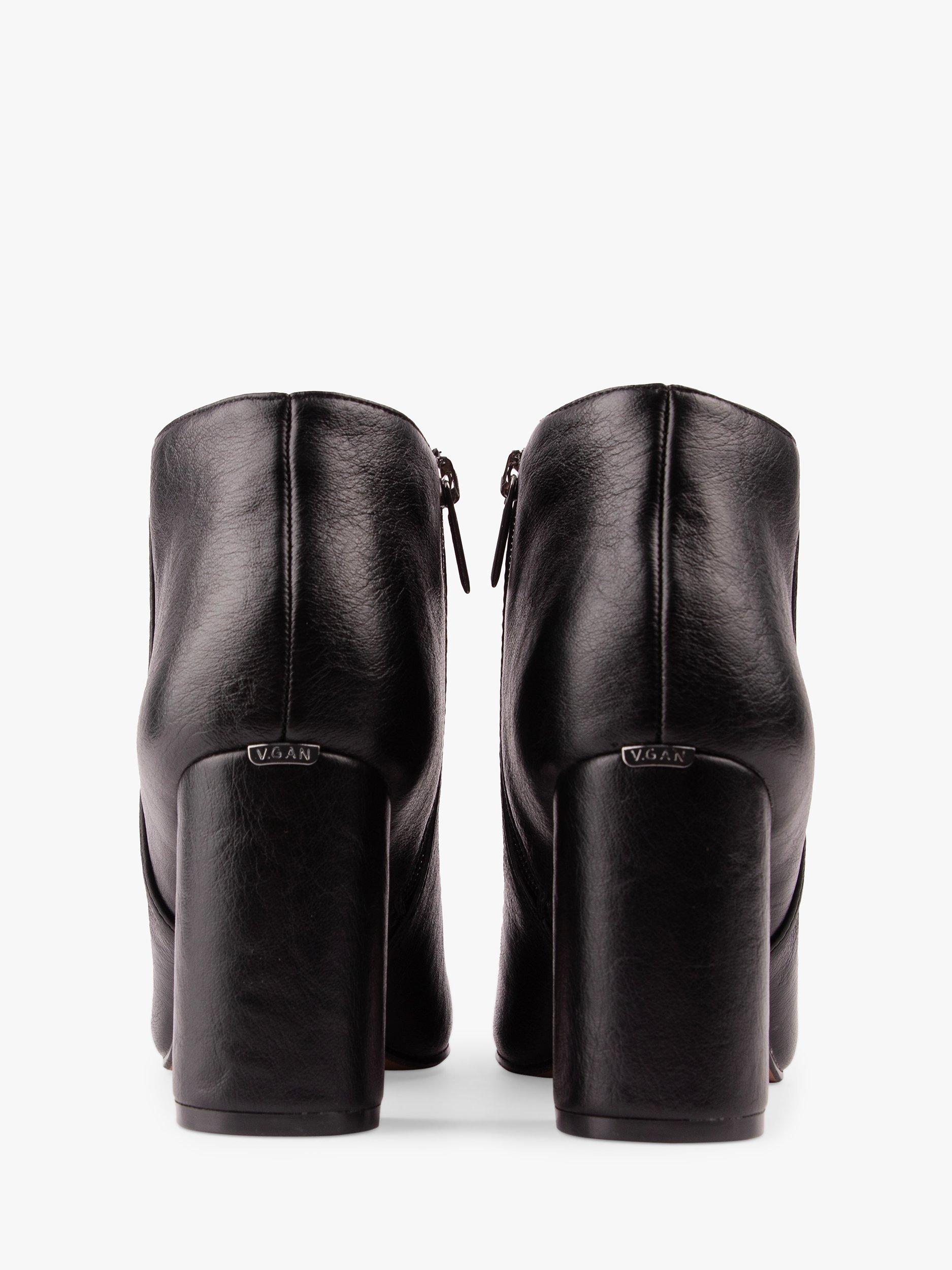 Product image 4 of 5, which shows V.GAN Vegan Nectarine Block Heel Shoe Boots, Black, 3