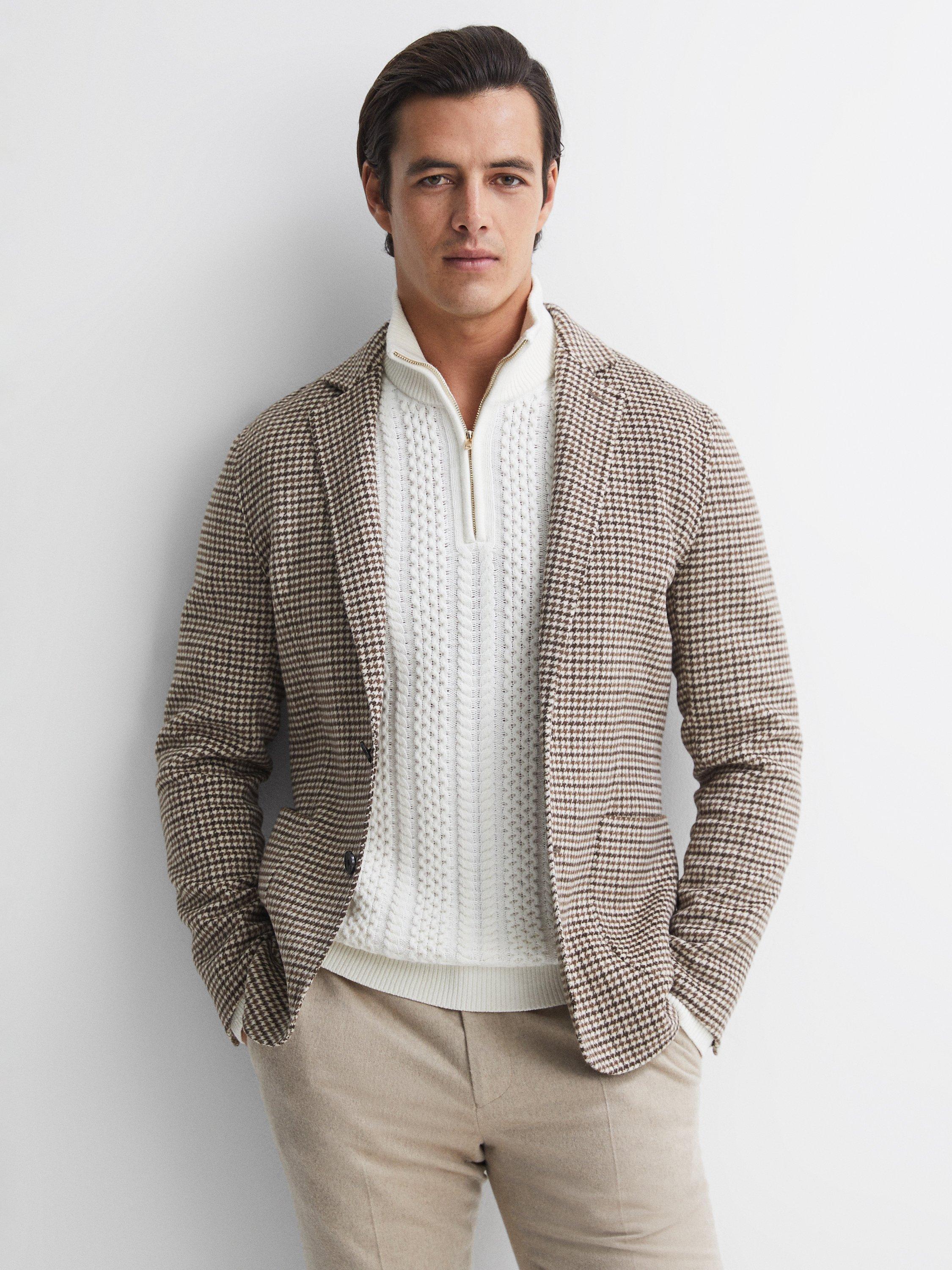 Reiss Flutter Wool Blend Blazer, Brown