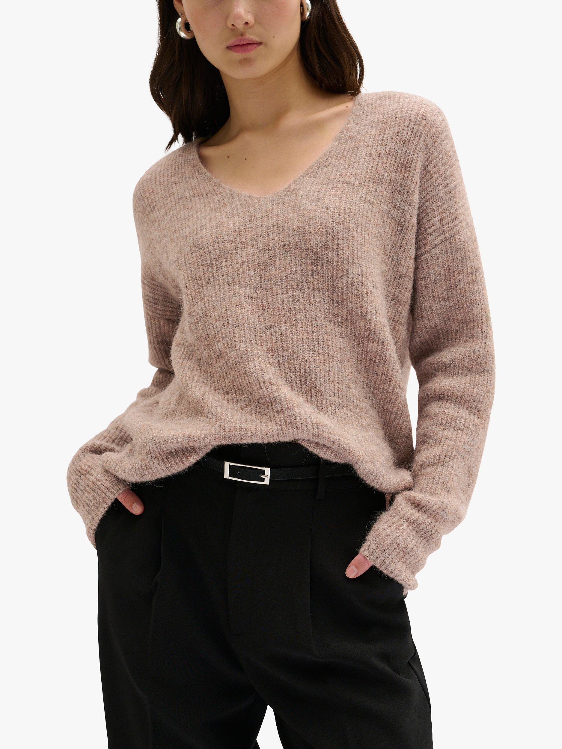 MY ESSENTIAL WARDROBE Julie V-Neck Relaxed Fit Jumper, Dune Melange