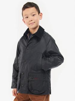 Barbour Kids' Beadle Wax Jacket, Navy, Navy