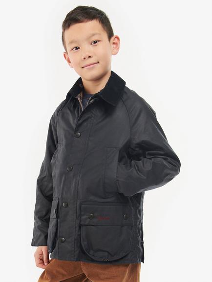 Barbour Kids' Beadle Wax Jacket, Navy, Navy