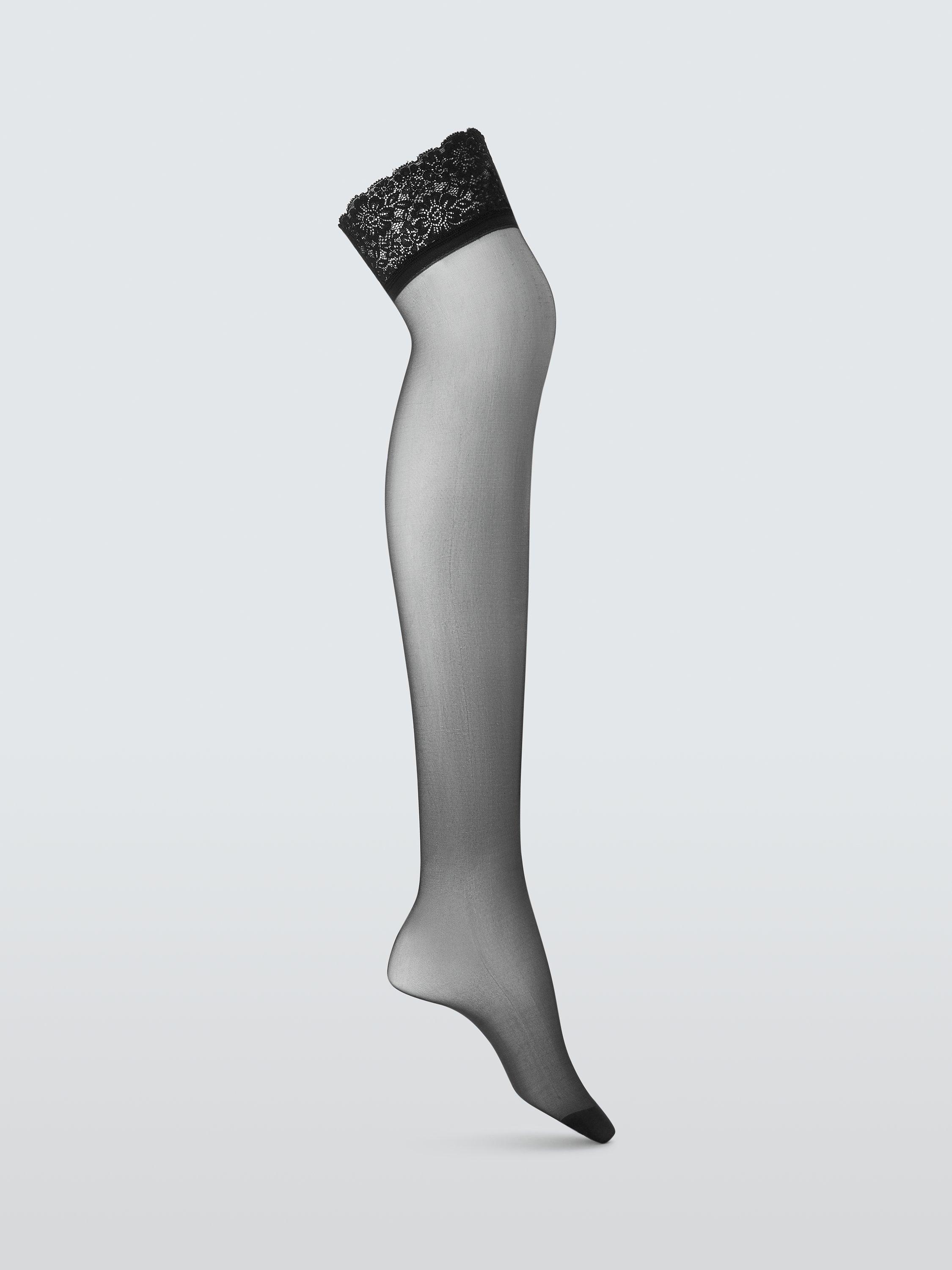 John Lewis 15 Denier Lace Hold Ups Pack of 2