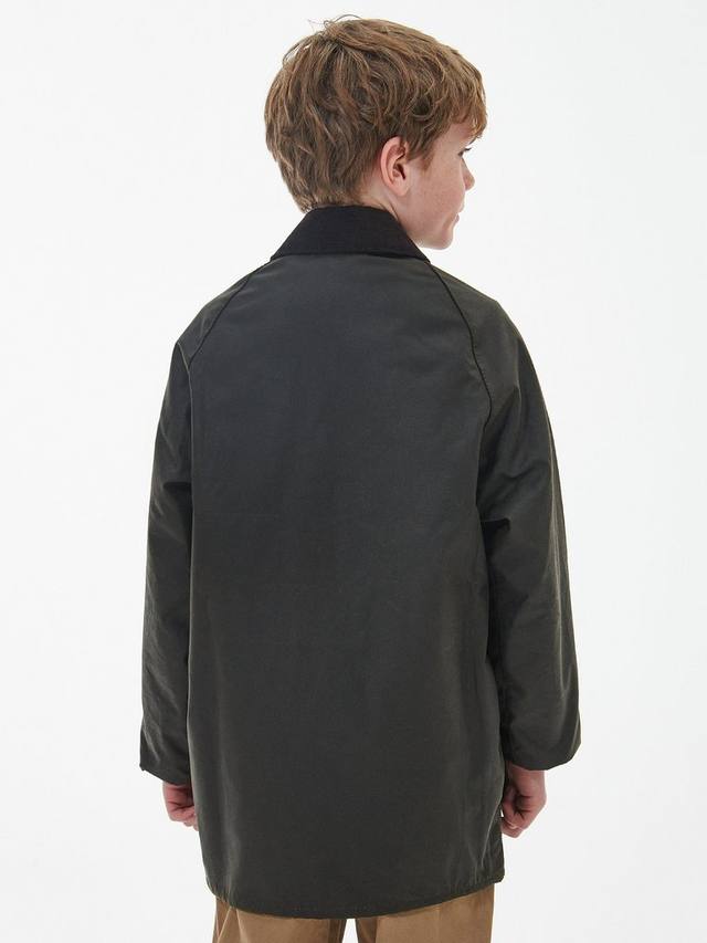 Barbour Kids' Beaufort Wax Jacket, Olive Barbour Kids' Beaufort Wax Jacket, Olive