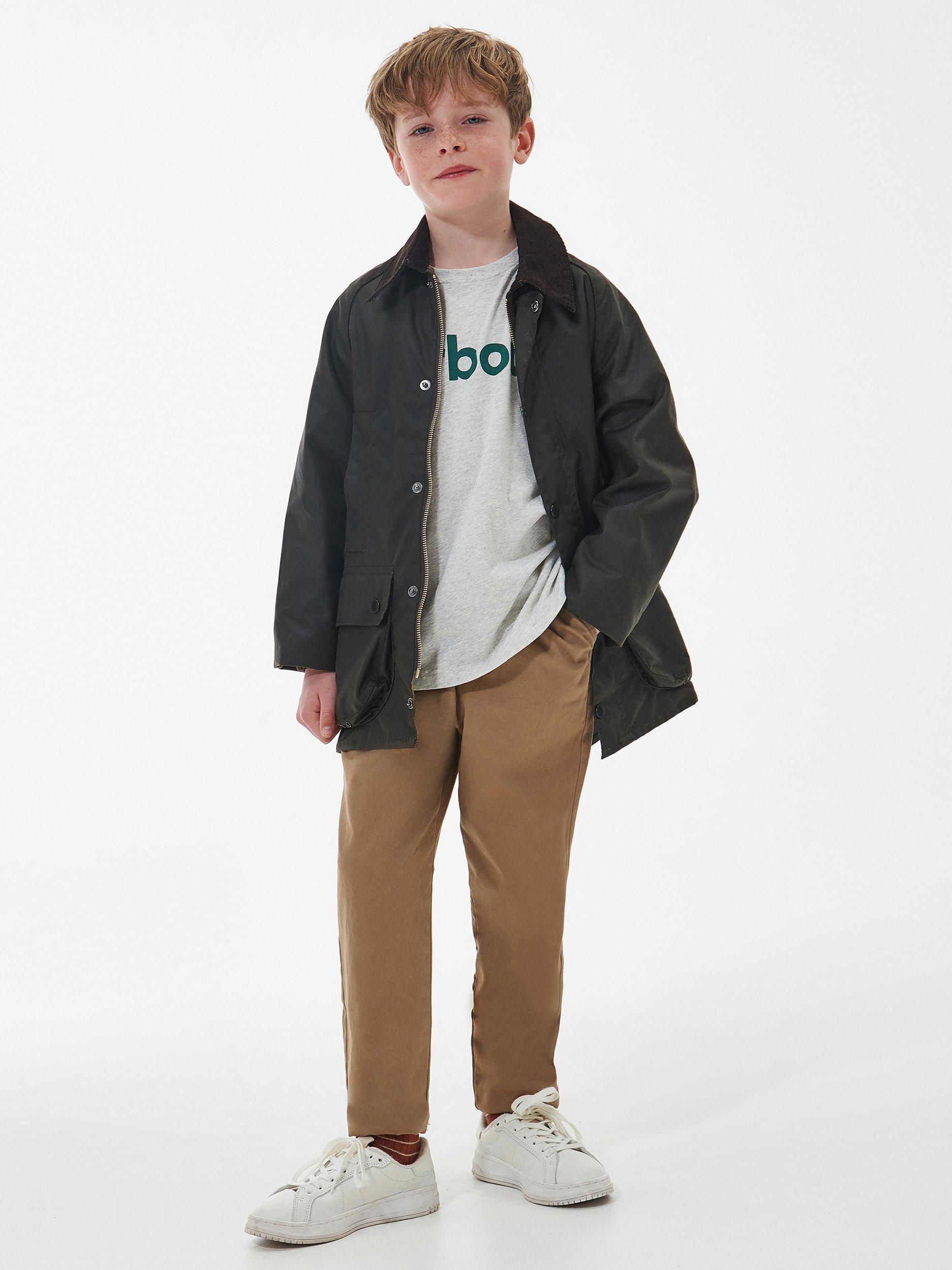 Barbour Kids' Beaufort Wax Jacket, Olive Barbour Kids' Beaufort Wax Jacket, Olive