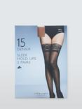 John Lewis 15 Denier Lace Hold Ups, Pack of 2, Caramel