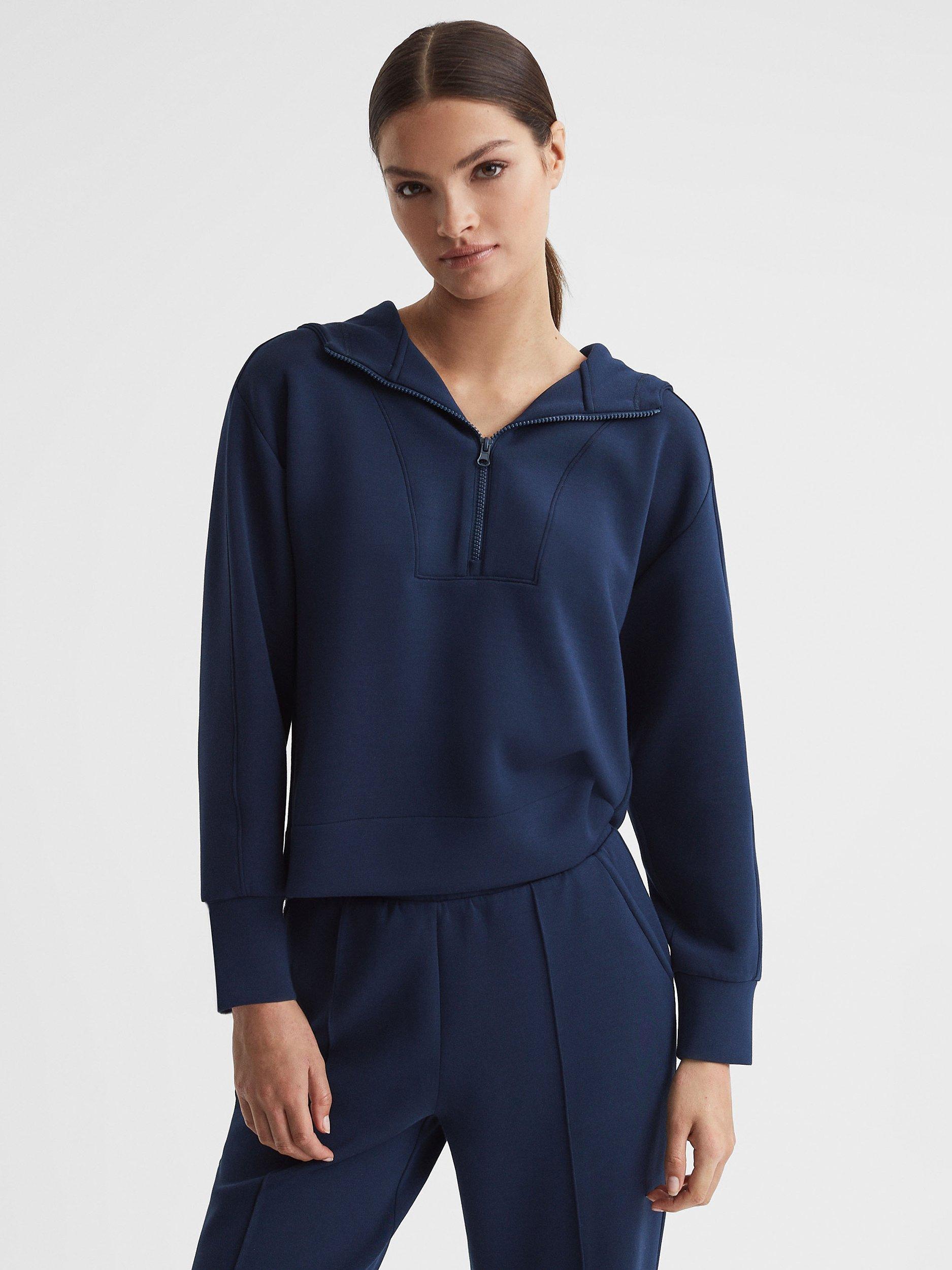 Reiss Jemma Zipped Sweatshirt, Navy
