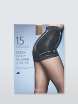 John Lewis 7 Denier Barely There Non Slip Tights Pack of 2 Almond