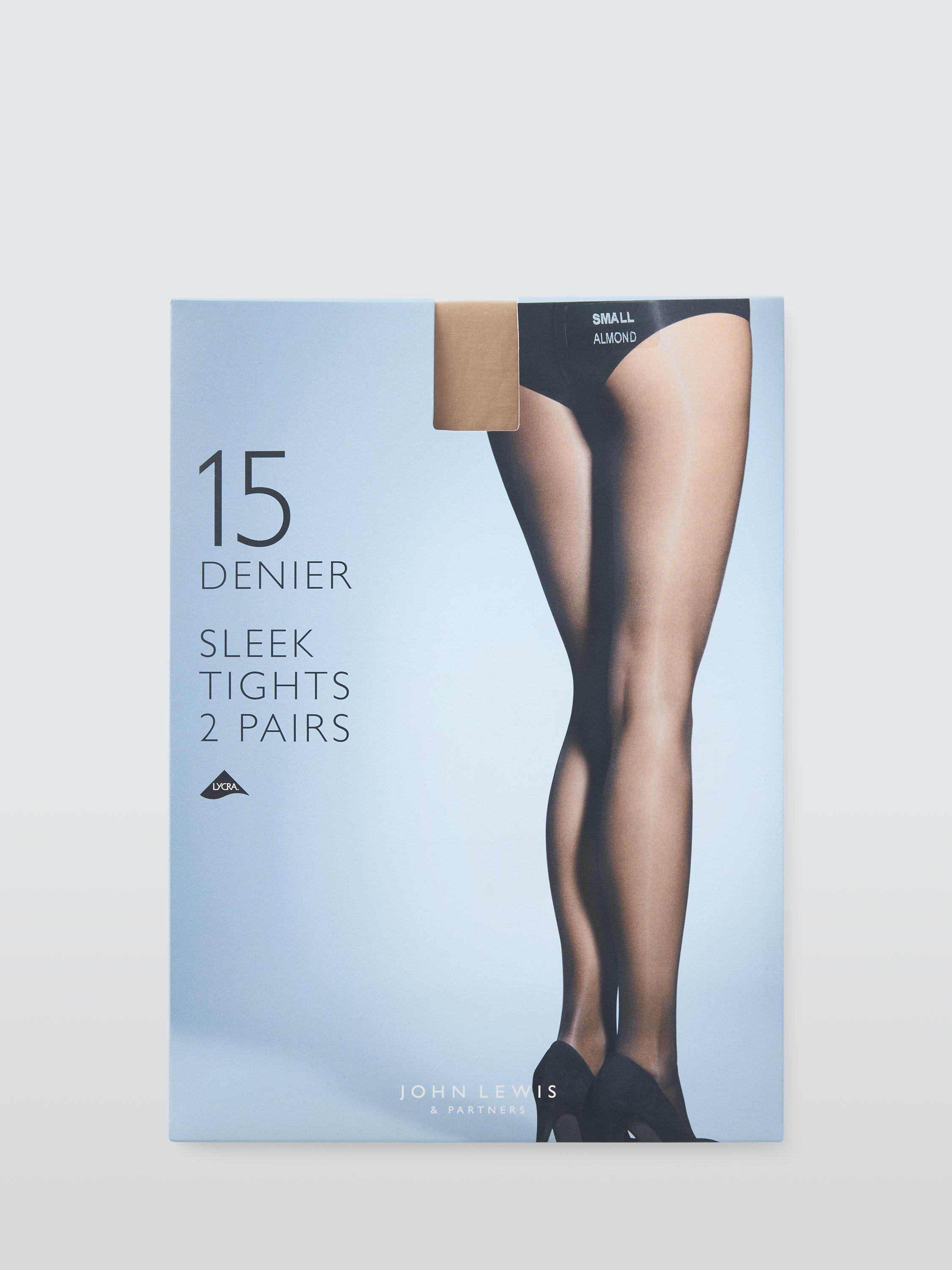 John Lewis 15 Denier Sleek Tights Pack of 2 Almond