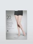 John Lewis 20 Denier Medium Support Tights, Pack of 2, Nearly Black