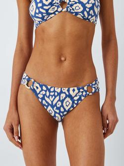 John Lewis Maya Aztec Ring Bikini Bottoms, Blue, Blue